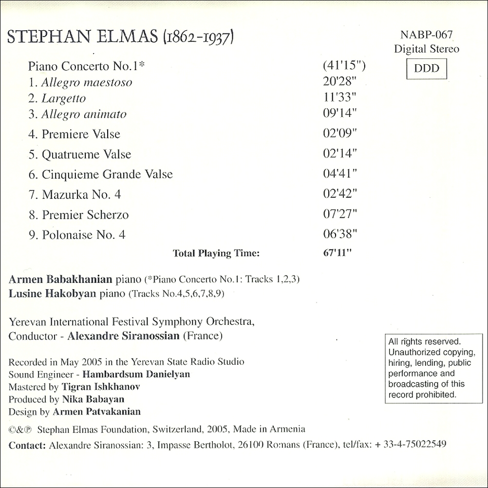 Stephan Elmas - Concerto pour piano n°1 – Image 2
